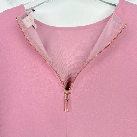 Ted Baker Juula Waterfall Sleeve Crepe Top In Dusky Pink Ted Size 4 US Size 10 - Picture 13 of 15